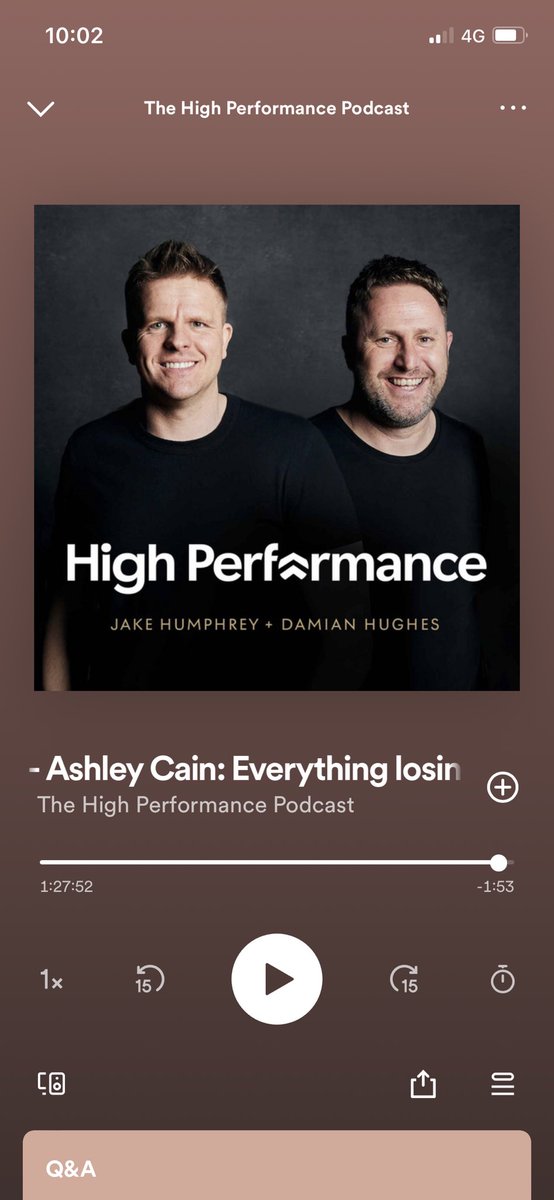 Just listened to the high performance with podcast on my morning walk. 
Was the Ashley Cain episode. 

What an incredibly moving episode, if anyone seen my out walking. Would have seen  me shed a few tears.  
Well done @mrjakehumphrey @LiquidThinker