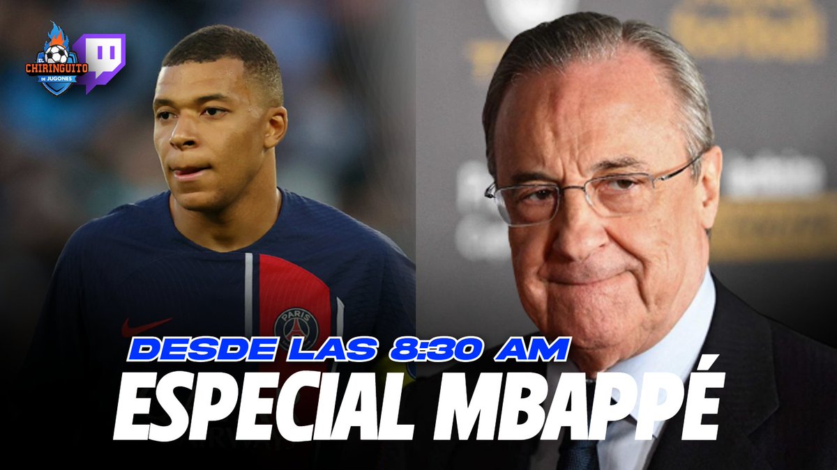 🚨¡¡ESPECIAL MBAPPÉ!!🚨

⏰¡NO TE LO PIERDAS! <a href="/jpedrerol/">Josep Pedrerol</a>  interrumpe sus vacaciones para presentar MAÑANA (lunes) desde las 8:30 AM.

🟣twitch.tv/elchiringuitotv