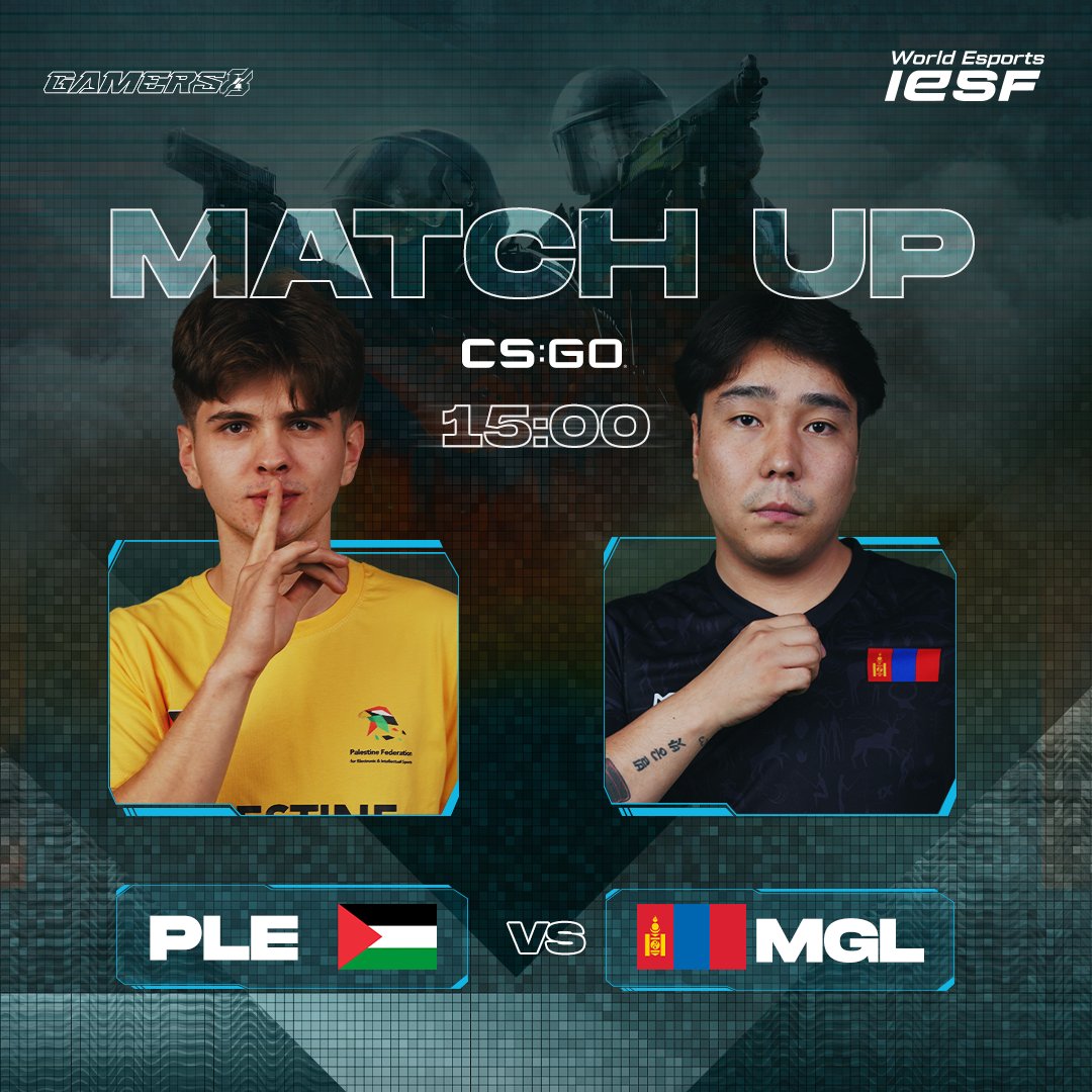 iesf_official's tweet photo. 🔴LIVE NOW!

PLE 🇵🇸 vs 🇲🇳MGL

Two powerhouse teams are about to compete, don't forget to come and watch the game with us!🫡
 
Tune in LIVE!  

📺 https://t.co/GxitRZpsL5
📺 https://t.co/r3oZbX5wvC

#WEC23#IESF#Iasi2023#WorldEsports#CSGO