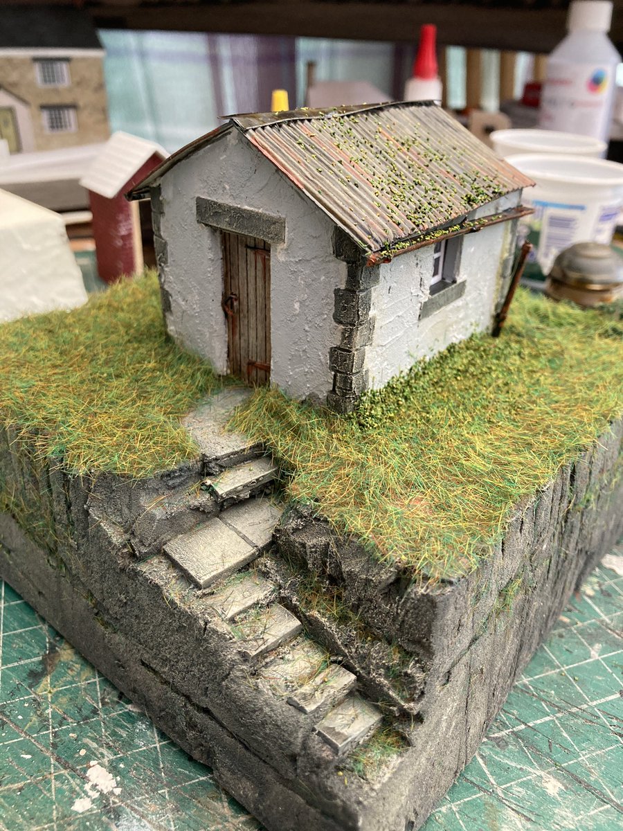 Stone hut made from a cereal box (and other stuff)…