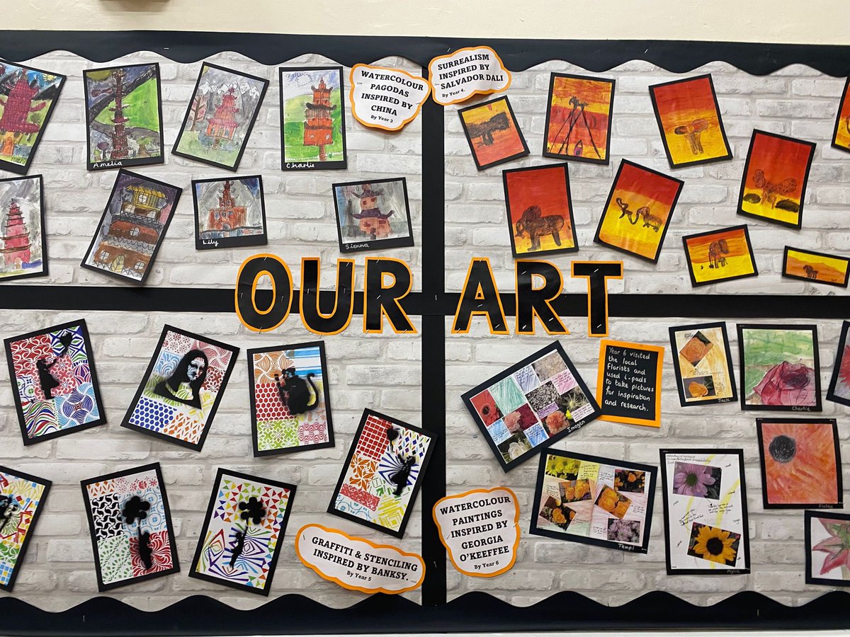 Love our KS2 display showing our art learning across the last term 🎨🧡
#art #artteacher #keystage2