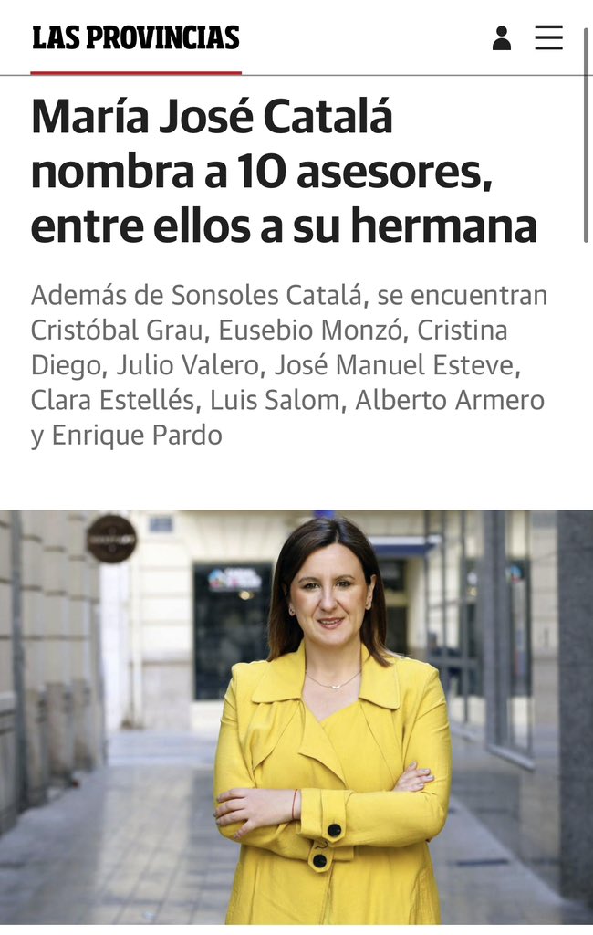 joanbaldovi's tweet photo. María José Català entregando el currículum de su hermana para que el ayuntamiento de València la contrate por 64.000 euros anuales https://t.co/IYp1ZoX50g