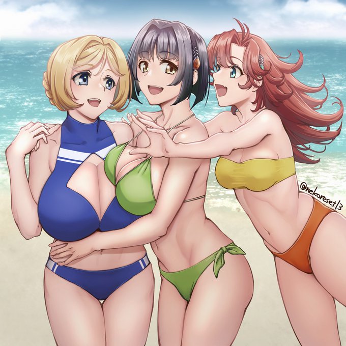 スパロボJの3人娘を描きました。 