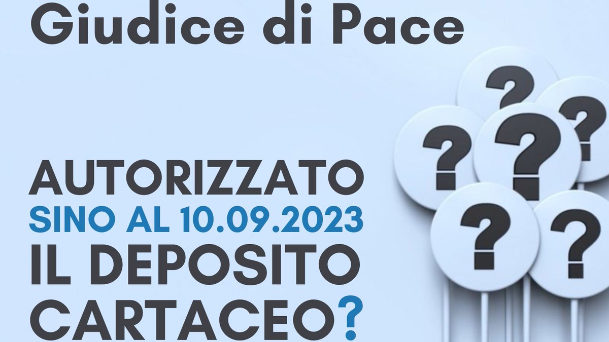 PCT GIUDICE DI PACE, IL TRIBUNALE DI ROMA AUTORIZZA IL DEPOSITO CARTACEO (?) - Ma nella nota (NON pubblicata sul sito dell'Ufficio secondo la norma) specifica: QUALORA NON SIA FRUIBILE IL SISTEMA TELEMATICO.
Quindi?
Leggi tutto qui:  t.me/COARoma