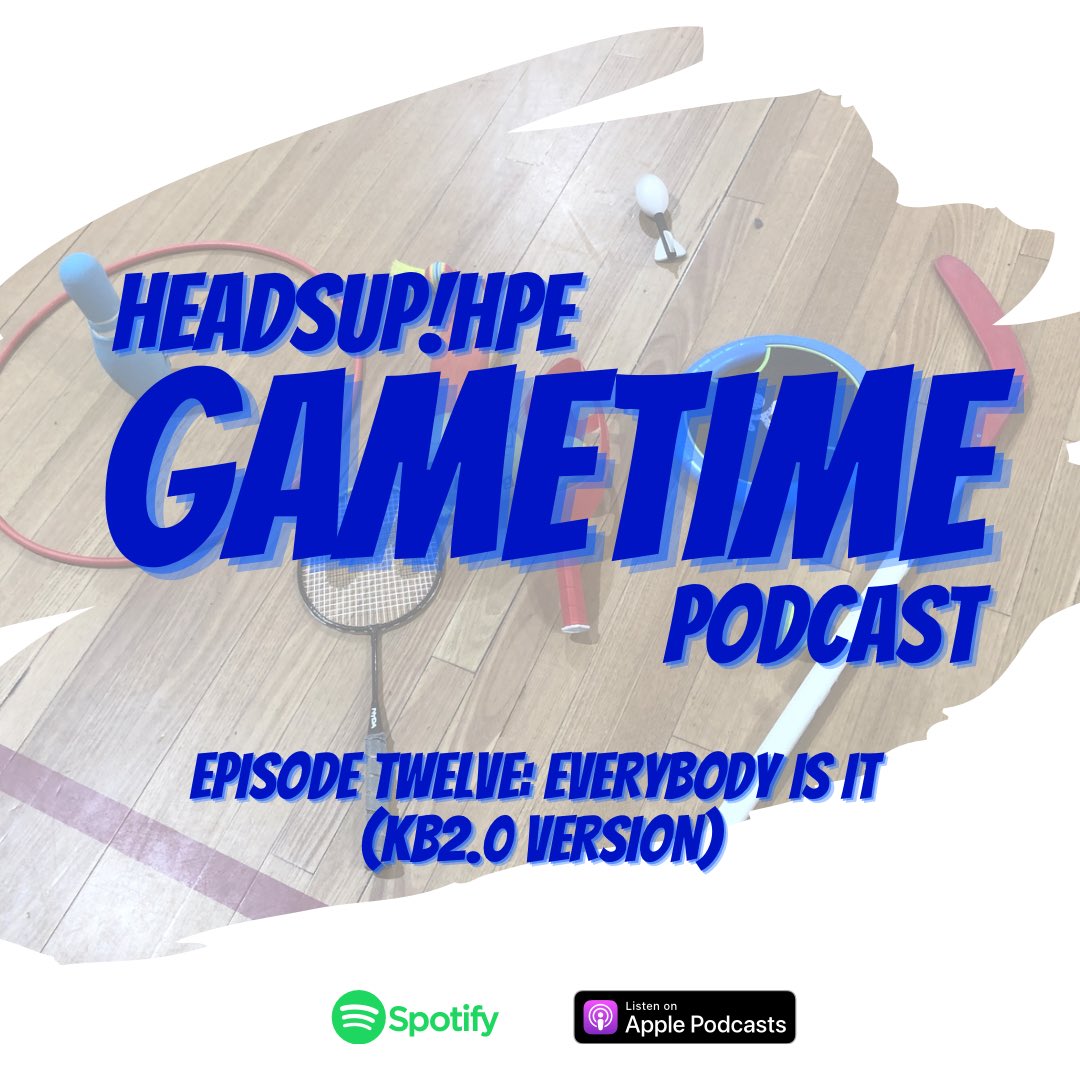 HeadsUpHPE's tweet photo. ๐ง Episode 12: Everybody Is It (KB2.0)
A twist on the classic game that will have students asking for more.
Available on Spotify & Apple Podcasts
#Physed #PE #PrimaryPE #AussiePhysEd https://t.co/BfkV5qF7cu