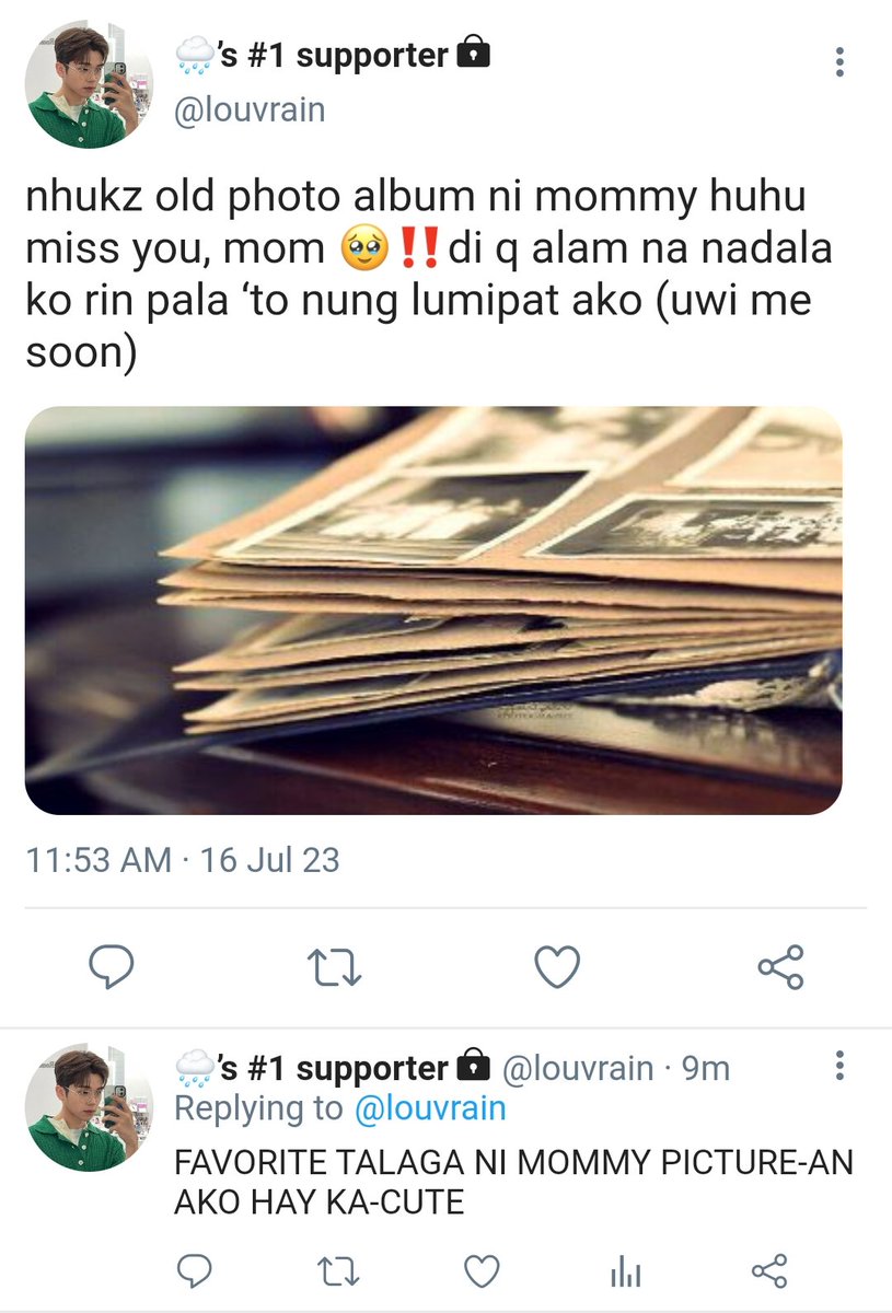 vinsterpdf's tweet image. invisible string.

a #vinster au wherein while cleaning his unit, jyves (vn) found his mom's old photo album; there he found a toddler's photo and got curious not knowing that the kid in the photo was rain (ry), jyves’ long-term crush.