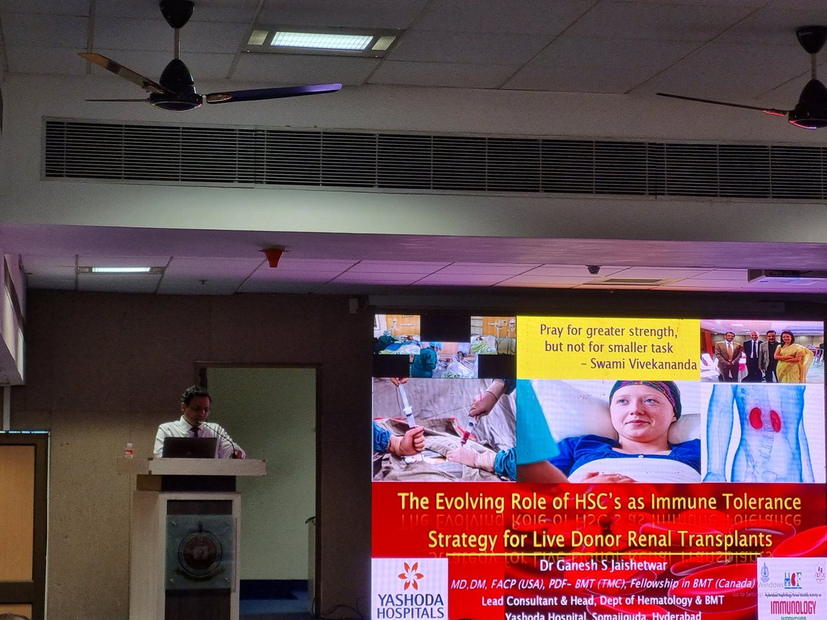 Chasing the Holy Grail! 

Harnessing HSC in Immune tolerance strategy for KTx! 

Talk by Dr Ganesh S Jaishetwar at the Immunology Workshop 

#Immunologyworkshop

<a href="/HydNephForum/">Hyderabad Nephrology Forum</a> <a href="/AnandhUrmila/">Urmila Anandh</a> <a href="/SwarnalathaGud2/">Swarnalatha Guditi</a> <a href="/drmanishasahay/">Dr Prof Manisha Sahay</a> <a href="/myadla/">manjusha yadla</a> <a href="/DrPSVali/">Dr P S Vali</a>