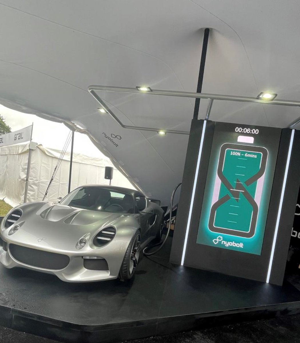 nyobolt's tweet photo. The final day @Goodwood Festival of Speed. Thank you all for visiting us on Friday, the team @Nyobolt alongside our collaboration partners @CALLUM have been wowing the crowds with our 6-minute charge times!
#GoodwoodFOS #EV #Fastcharging #morepowerlesstime https://t.co/YOYc3ITyXT