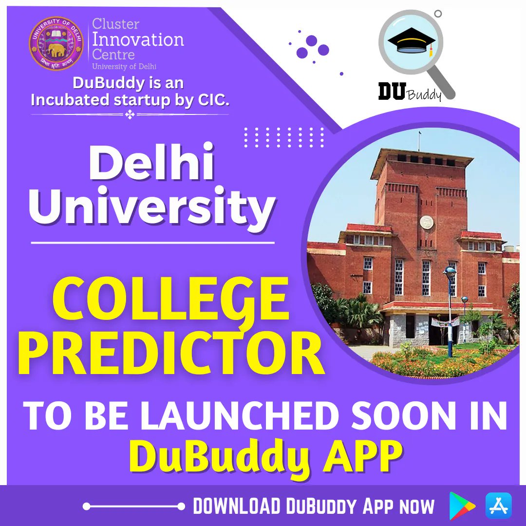 dubuddy77's tweet photo. College Predictor to be launched soon in DuBuddy App.💯 
.
.
.
.
.
#duaddmissions #dubuddy #CollegeApp #CUET2023 #cuet #dulife #Delhiuniversity #delhi #selfattest #document #university #reels #viral #reelsinstagram #education #bestcollege #graphicwallah_ https://t.co/DRIL48qYzc