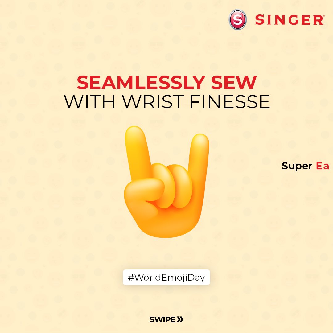 SingerIndialtd's tweet image. “Effortlessly stitch your way to beautiful creations with our super easy sewing machine.”
.
.
.
.
.
.
#SingerIndia #MoreToLife #sewingmachine #patterns #designs #creativity #outfits #sewing #stitching #designs #WorldEmojiDay #Emojis #EmojiDay