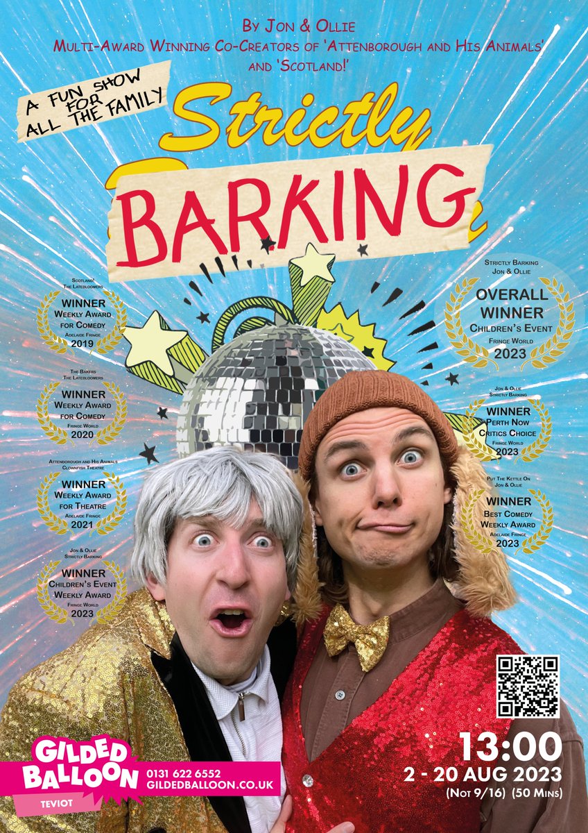 Did someone say 2-4-1?! 🙌

There are still some two for the price of one tickets available for Strictly Barking performances 7-8 of August in @Gildedballoon Teviot, 1pm. Book now to avoid missing out!

Tickets: bit.ly/StrictlyBarkin… 🎟

#EdFringe #ChildrensActivities #Theatre