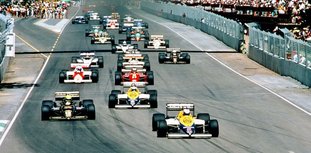 Go Go Go! @nigelmansell leads the field away at the 1985 Australian GP.