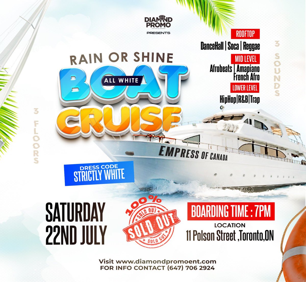 DiamondPromo7's tweet photo. It’s over 1 week to go. And #RAINORSHINE #Allehiteboatcruise Is fully, maximumly sold out!!! No more tickets available! Start making plans to arrive early. https://t.co/CBmX5YXLEY