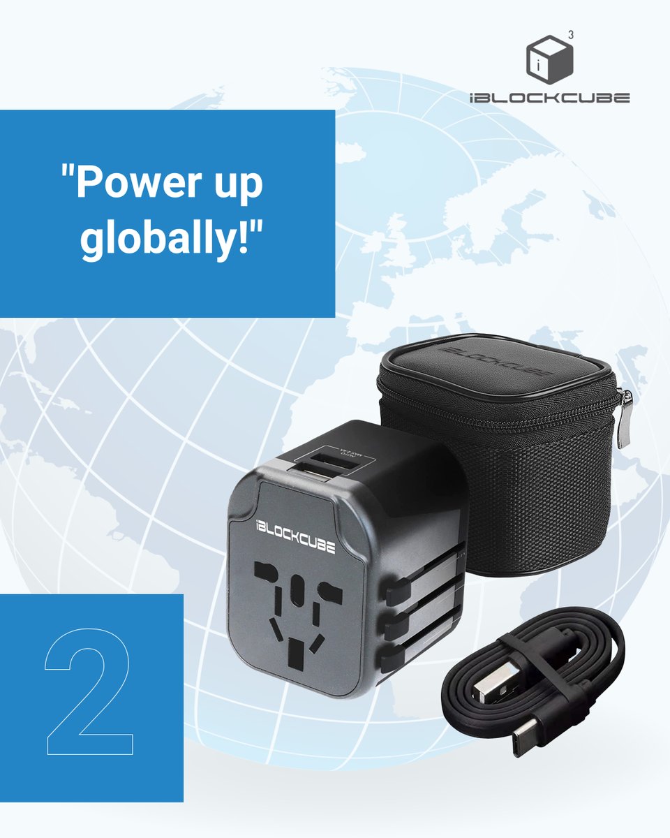 iBlockCube's tweet image. 🔌⚡️ Don't let your adventures be limited by plugs and power! ✈️🌍 

The #iBlockCube Universal travel adapter is a digital nomad's best friend! Check out here the Ultimate Guide to Universal Travel Adapters. 

#TravelEssential #DigitalNomadLife  rfr.bz/t6fapfa