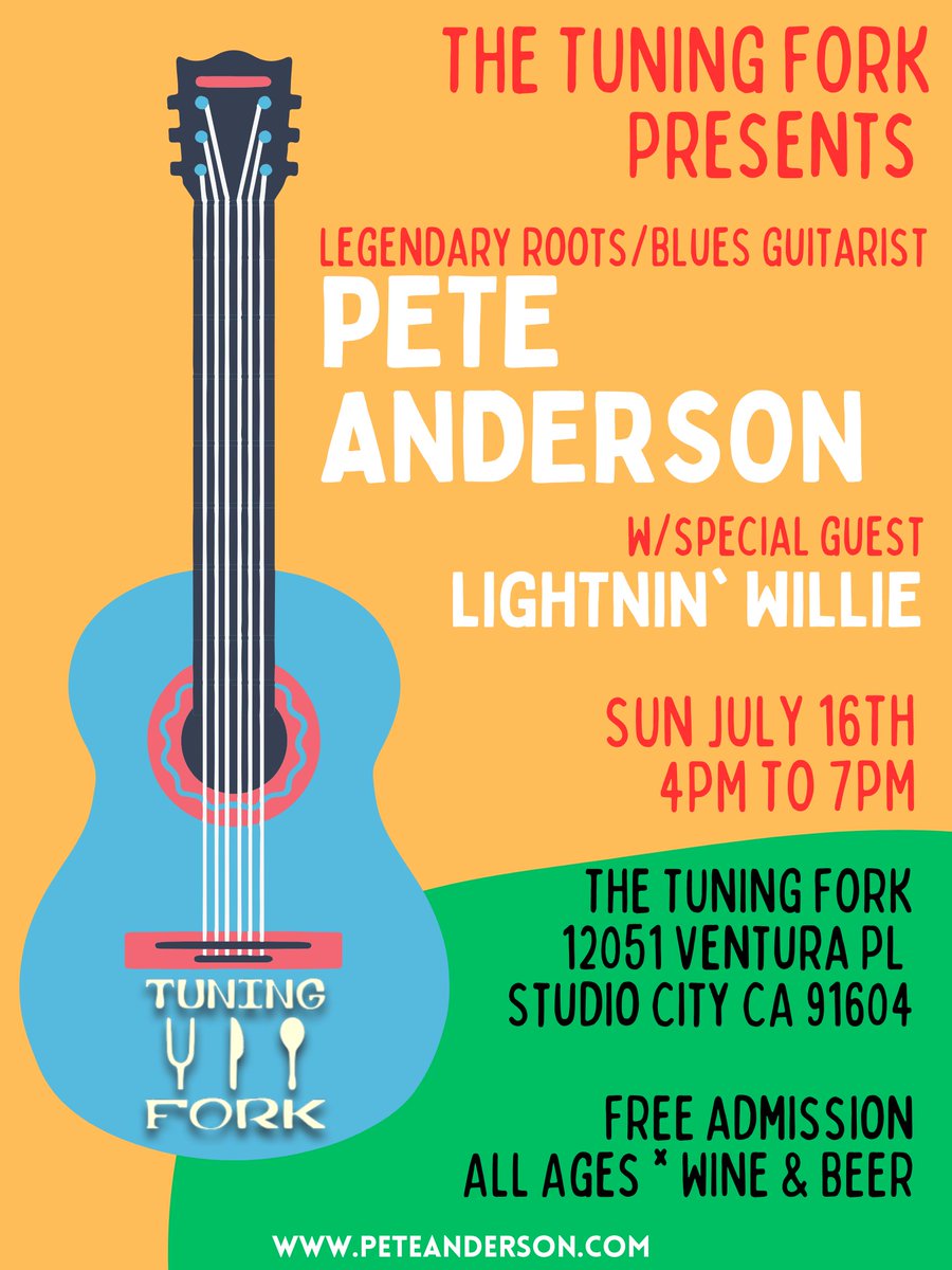 TuningForkLA's tweet photo. Don't forget today's Sunday Afternoon Blues. https://t.co/OQAbVPJYA5