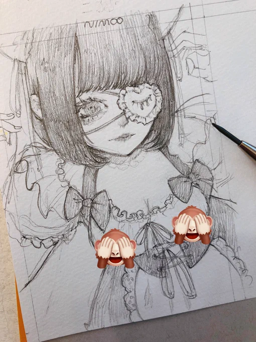 今日の絵、個展で描いたやつ  #イラスト #アナログイラスト #夏の創作クラスタフォロー祭