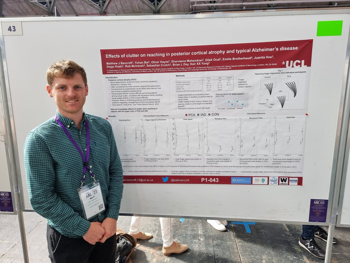 Fantastic poster presentation from <a href="/battmancroft/">Matt Bancroft</a> ! Fascinating study exploring the effects on vision in PCA #AAIC23 #ASatAAIC23