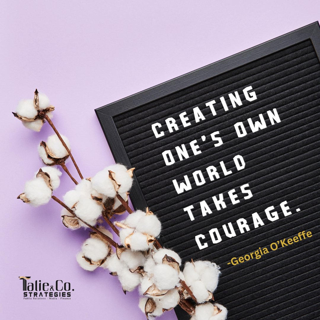 Creating a world that you love and living in it with courage is what the journey is all about. Be sure to live purposely.

#courage #couragequotes #courageous #courageousquotes #quote #quotes #quotesquotes #quoteoftheday #Talieco #Taliestrategies #Publicist #PR #PublicRelations