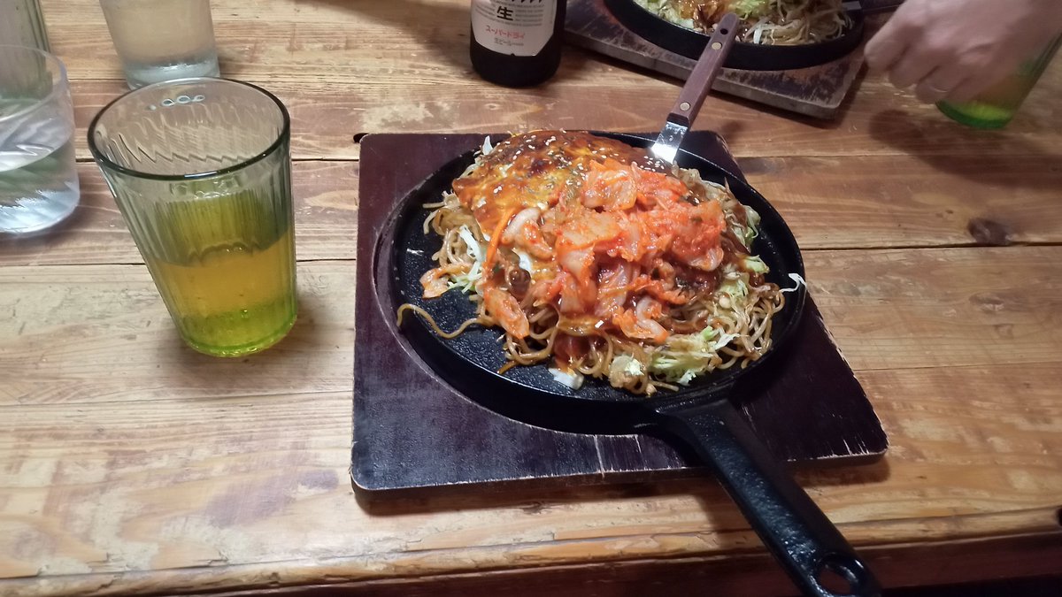 大将男前!
そば肉玉キムチ入り
#三八博多