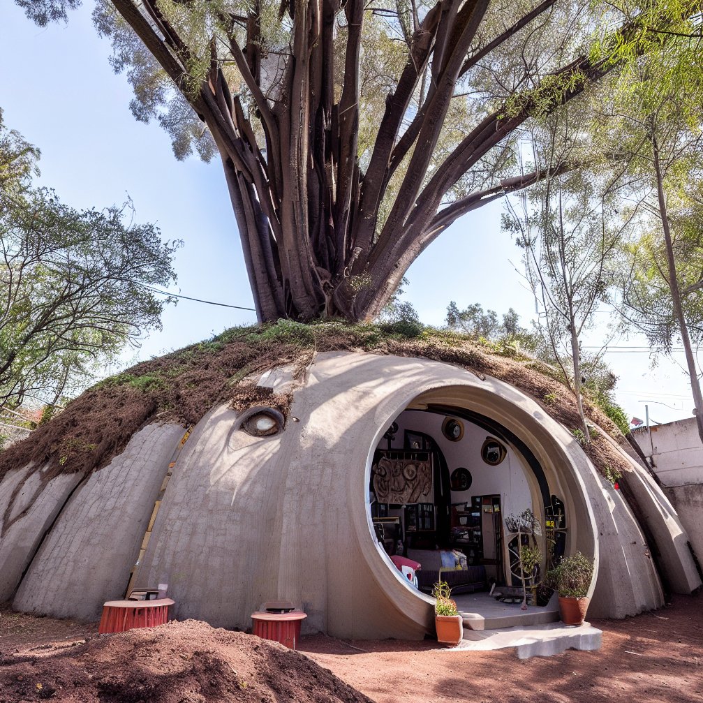 mutualismxs's tweet photo. Rammed earth open dome homes. 

#AIarchitecture #Solarpunk #bioconstruction https://t.co/mEdNsQZpWE