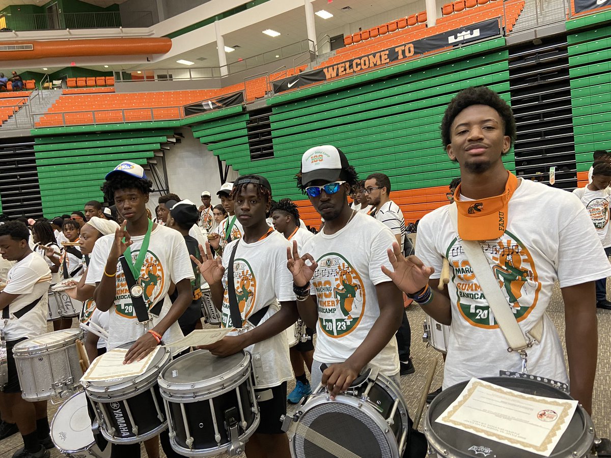 OcoeeDrums's tweet photo. And that’s a wrap on FAMU band camp. Thank you @THEMARCHING100 for everything! We had an awesome time! #ocoeehighschool #ohsknights #echopercussion #marching100 #famu https://t.co/03FcElrvqE