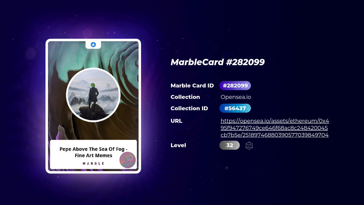 MarbleCardsInfo's tweet photo. ๐ https://t.co/OLpatP8dTA
#ETH #Polygon #NFT #MarbleCards #Meme https://t.co/Qm1tMck3sc