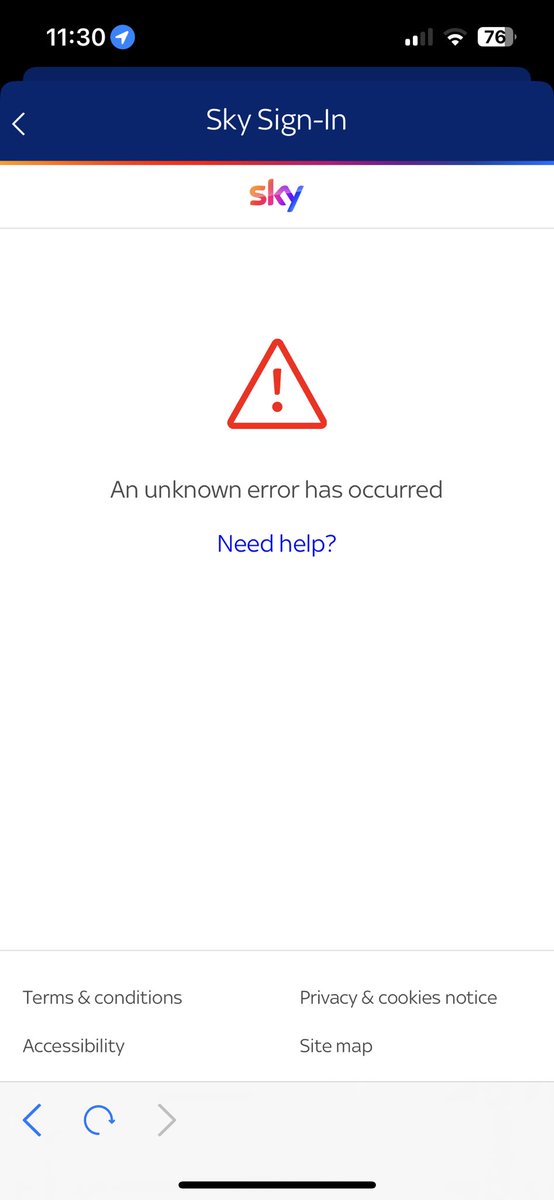 RobertsBrian007's tweet photo. @virginmedia why can’t I sign in to sky to watch the golf keeps coming back as unknown error???? https://t.co/9Jh0LW9cL9