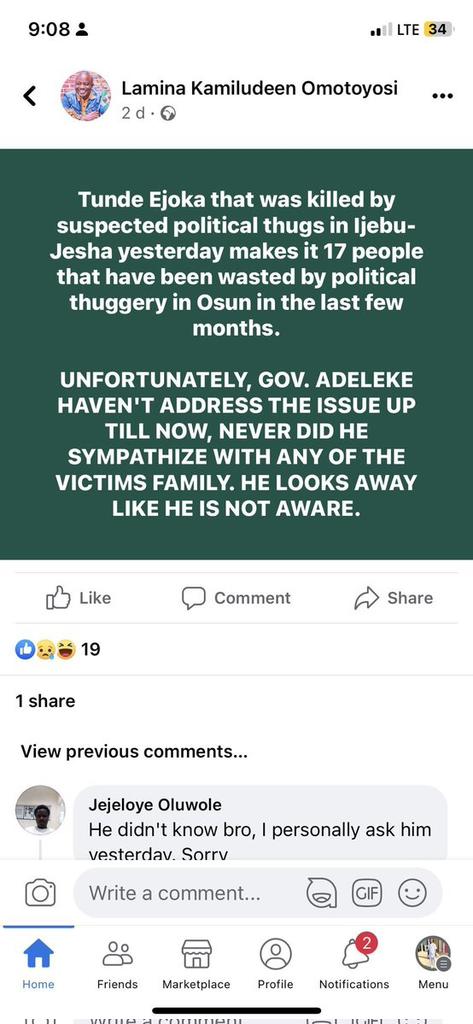 _chiefagbabiaka's tweet photo. The level of #InsecurityInOsun is very high since Adeleke came into government. #AdelekeDisaster https://t.co/e2z08NqMKs