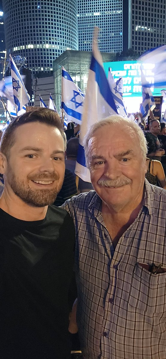 dxragh's tweet image. Week 28 of the nationwide pro-democracy protests Israel. Took my dad along to the main one. #IsraelProtest