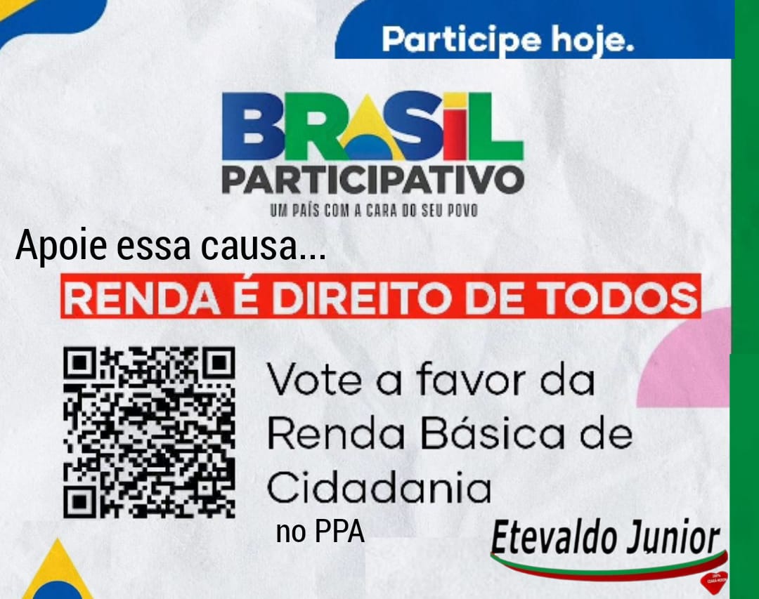 #Cidadania #RendaBásicaJá

brasilparticipativo.presidencia.gov.br/processes/prog…
