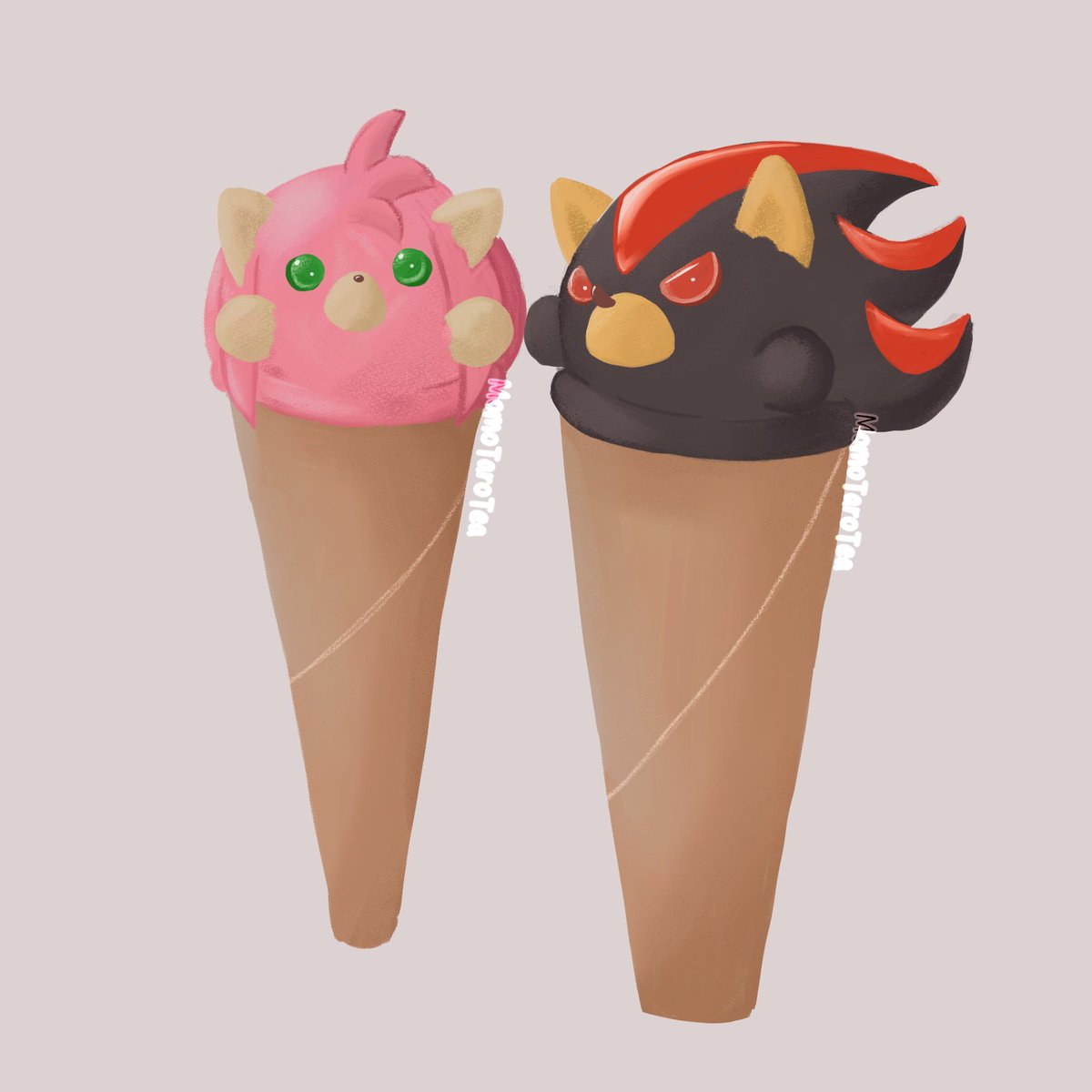 MomoTaroTea's tweet photo. I saw these hedgehog desserts (I think they're ice cream?) And had to make them #Shadamy https://t.co/mrlaaHdngo