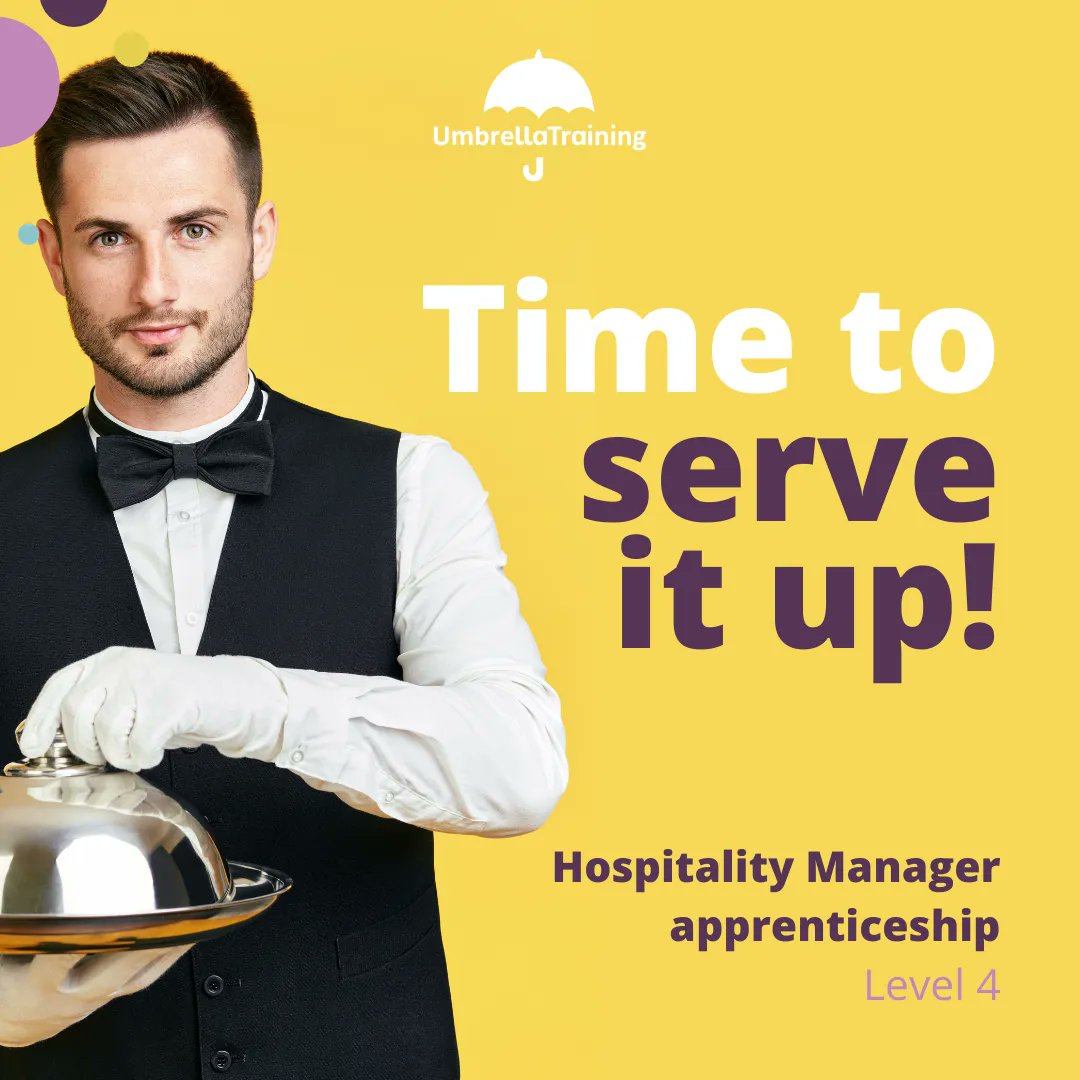 It's time to 'serve it up' with a #Hospitality Manager Level 4 #Apprenticeship with @chandco and Umbrella Training. Find out more and apply visit our website. buff.ly/3NREVWj #ComeUnderOurUmbrella #LearnSomethingNew #AdvanceWithApprenticeships #London