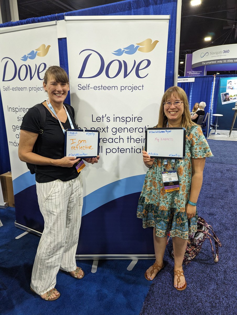 The counselors at #ASCA23 are showing their confidence 😎 
Come see us at booth 515 to get involved and help all students flourish ☀️
#DoveSelfEsteemProject
#DovePartner 
<a href="/Dove/">Dove</a>