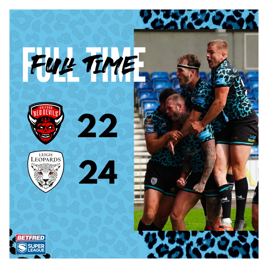 LeighLeopardsRL's tweet photo. 🔥FULL TIME 🔥

Devils 22-24 Leopards

#betheroar #leythers https://t.co/J79AbXBcfq