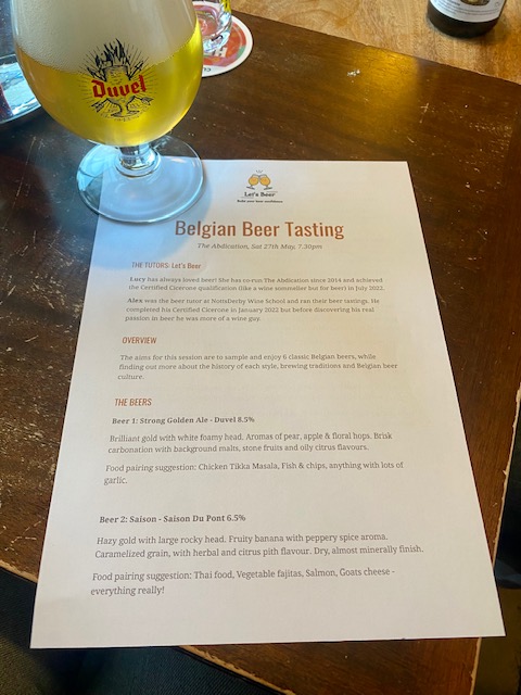 Letsbeer_UK's tweet photo. 🇧🇪🍺 We've been to Belgium again
.
Back at @theabdication for customers who missed out last time. We got some fab feedback...🙌
.
"Even though I knew the beers, it was great to hear the stories behind them"
.
"I'll feel more confident ordering my first beer in Bruges next month" https://t.co/LQEXx5cOOr