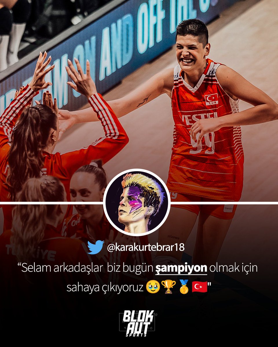 💬<a href="/karakurtebrar18/">Ebrar Karakurt</a> : "Selam arkadaşlar biz bugün şampiyon olmak için sahaya çıkıyoruz 🥹🏆🥇🇹🇷"