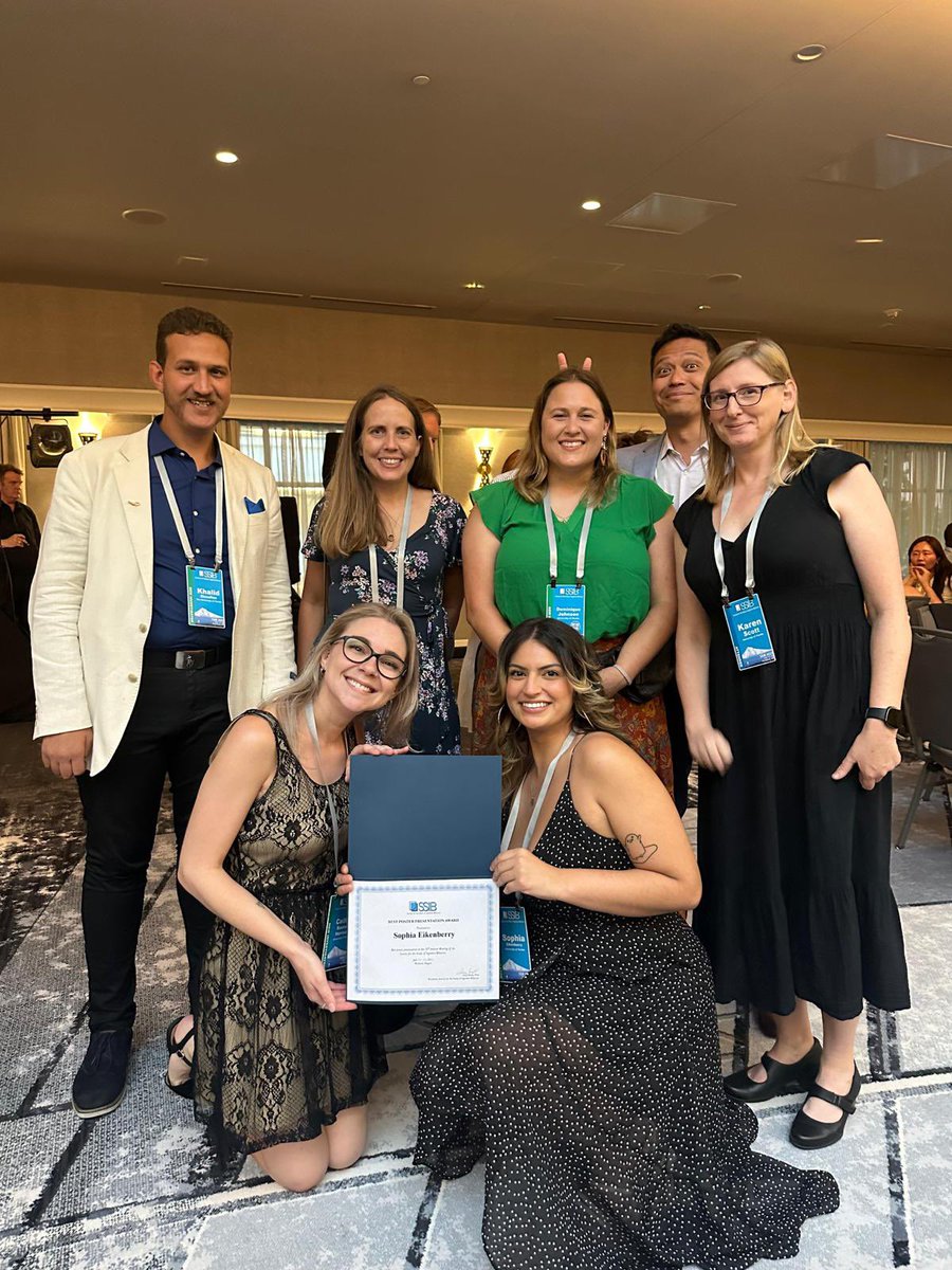 The Krause-de Kloet laboratory had an amazing time at #SSIB2023. A big CONGRATs to @SophiaEikenUF for receiving the  award for best poster presentation!