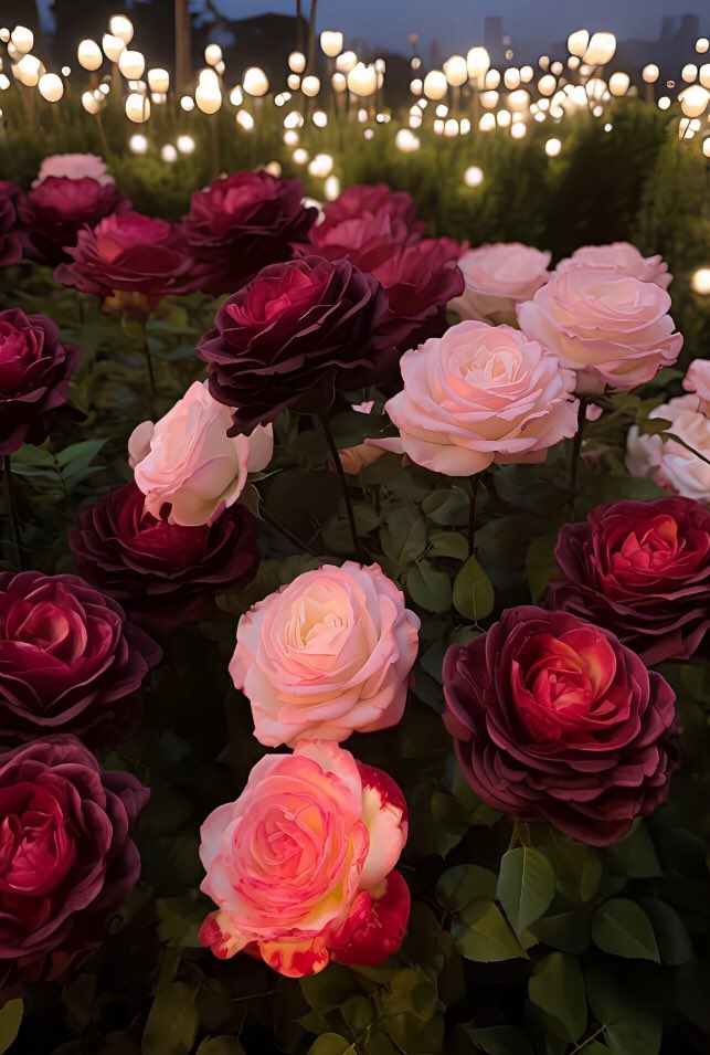 piinkibun's tweet image. red &amp;amp; pink roses