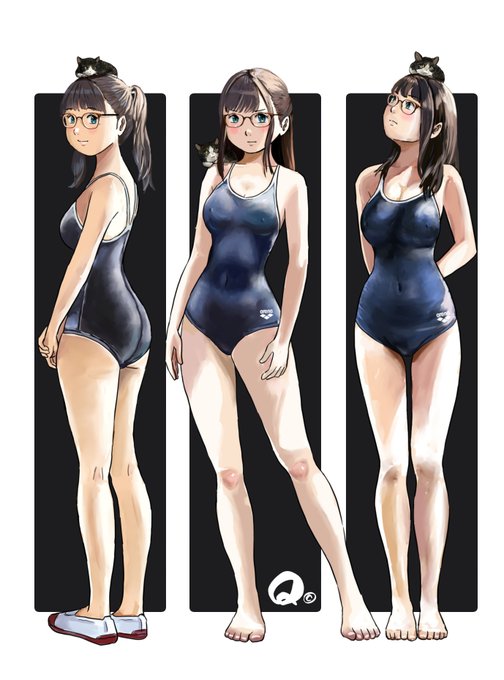 今描いてるやつほぼ全部スクール水着…
明日からしばらく続きそうです…😅 