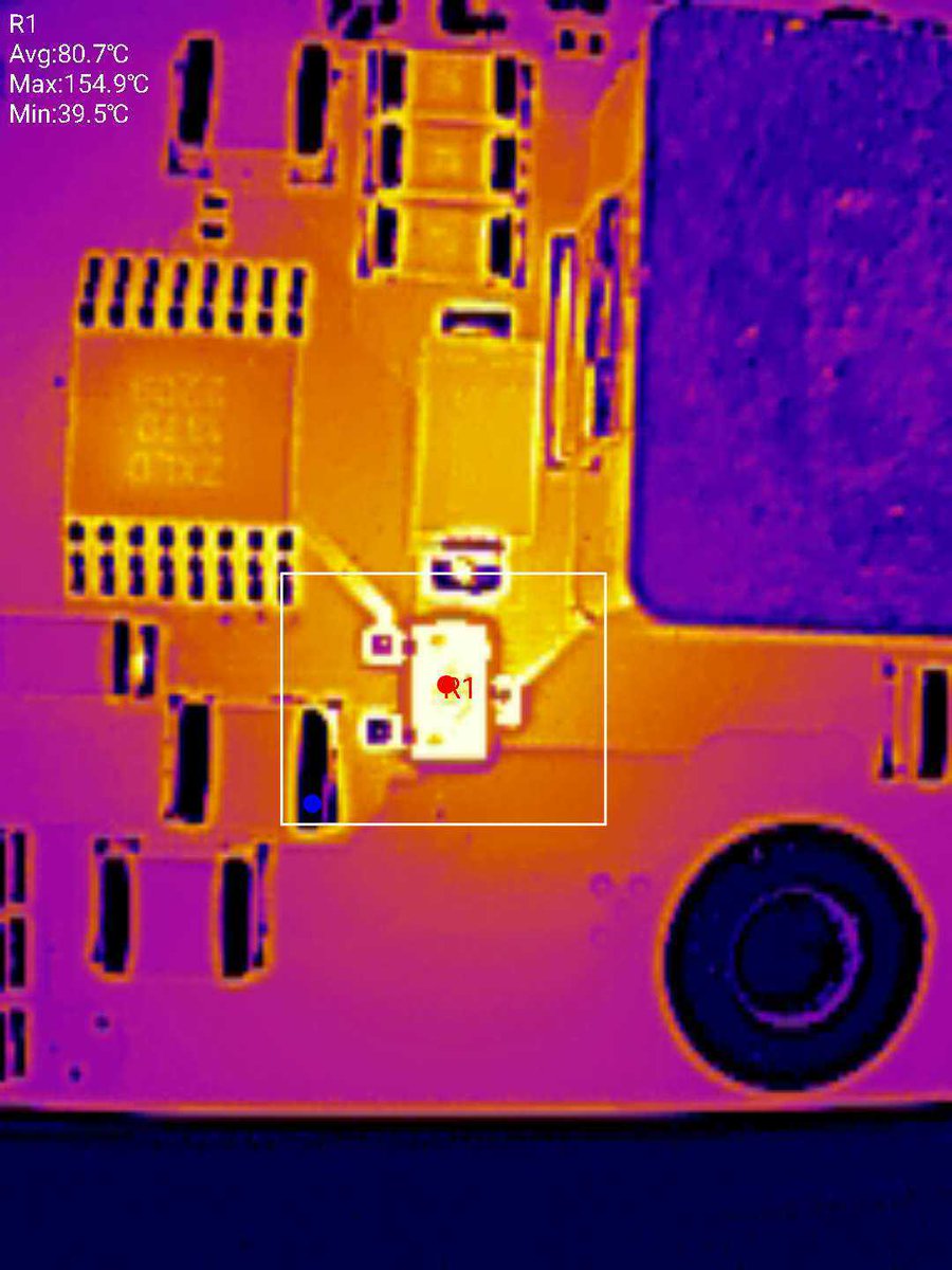KevinFregan's tweet photo. Mosfet running a bit too hot for comfort. https://t.co/0ThwTjrMWF