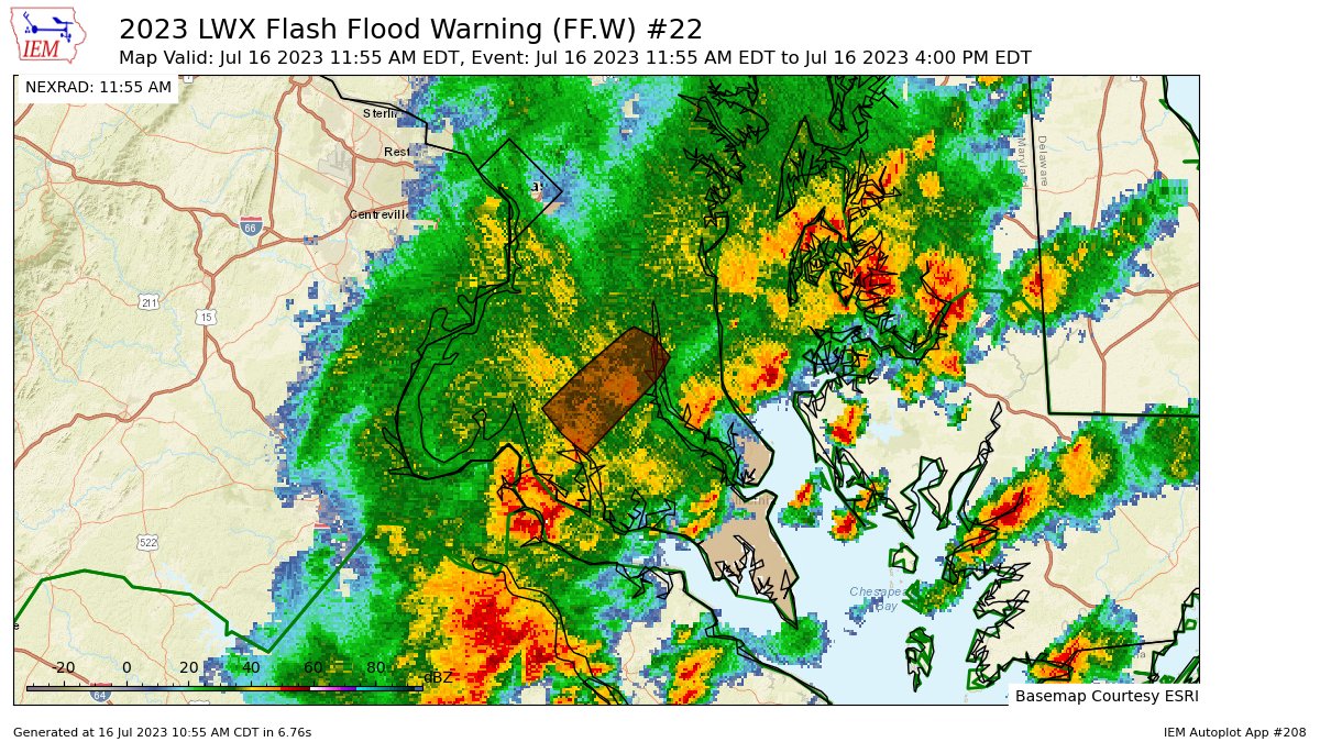 LWX issues Flash Flood Warning [flash flood: radar indicated] for Calvert, Charles, Prince Georges, St. Marys [MD] till Jul 16, 4:00 PM EDT https://t.co/qyL4apCOh6 https://t.co/knJTrCxgny