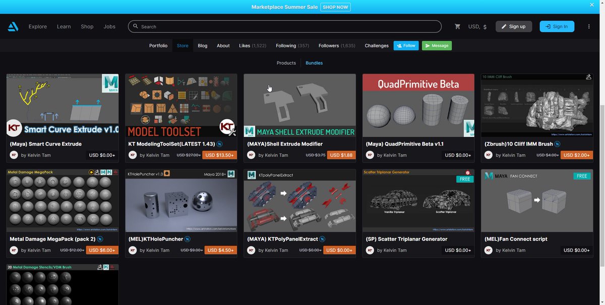 kelvintamkt's tweet image. Last Day 50% off entire Artstation store 
Don&apos;t miss out!
artstation.com/kelvintam/store

#maya3d #plugins #cgresources #artstation #keltart #3d #cg #mayascripts