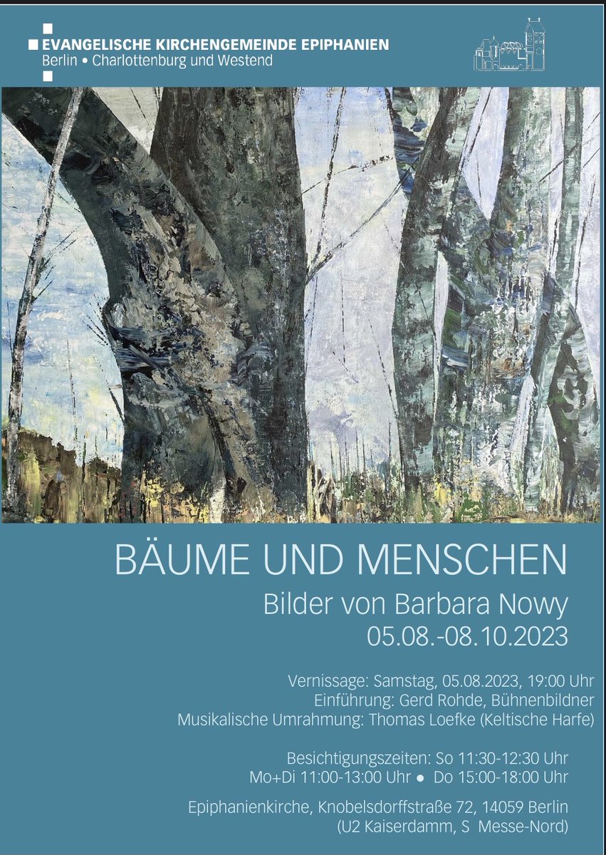HThulmann's tweet photo. Eine neue #Ausstellung in der #Epiphaniengemeinde #Berlin mit #Vernissage und keltischer #Harfe https://t.co/CX1GvwkzHH