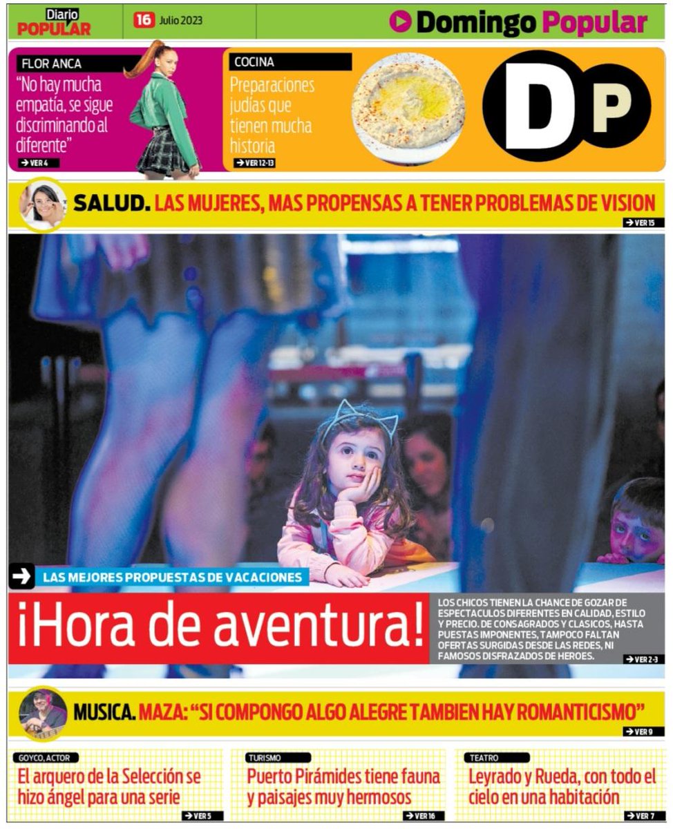 KarimGonzalz's tweet photo. HOY- Mi Nota de Tapa #SupleDominical #DiarioPopular @populardiario
*Especial Vacaciones de Invierno
#HoradeAventura!
*Lista la agenda para el estallido...vacacional! https://t.co/ElMEVDeHzB