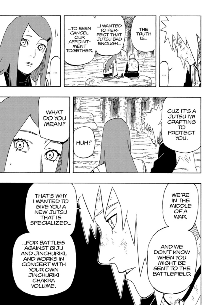 GabrielBenton10's tweet image. The Minato one shot is finally here and Kishimoto absolutely cooked, we also get a lot of care characterization from Kushina and how the Uzumaki Clan actually worked back in the day, turns out Minato created the Rasengan to protect Kushina #narut