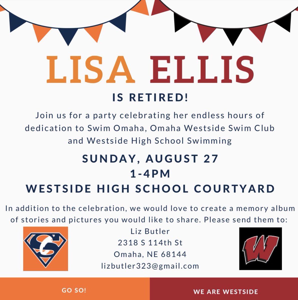 Please come and help us celebrate Lisa’s retirement! She has been a positive influence in so many of our lives!