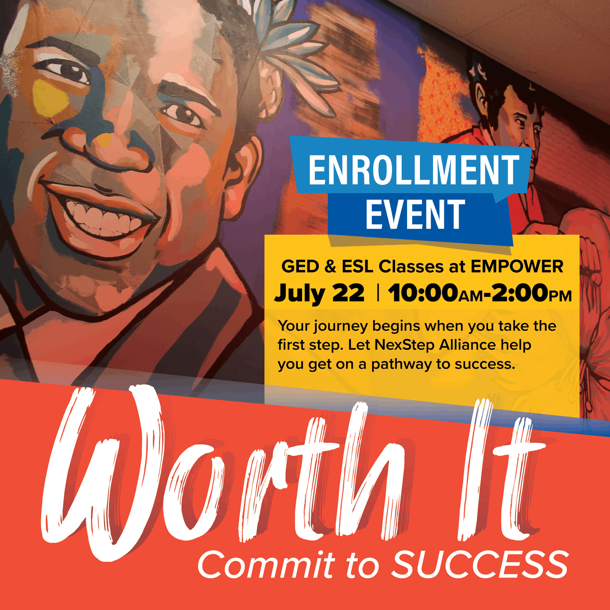 This Saturday, July 22nd from 10:00 a.m. - 2:00 p.m. we are offering a special open enrollment event at Empower! Know someone who is wanting to continue their education or take ESL classes? Our staff are excited to meet with you, please join us!

📍2601 N Arkansas Ave.