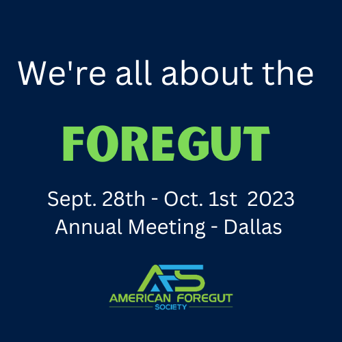 The American Foregut Society (@foregutsociety) on Twitter photo Register now for the AFS 2023 Annual Meeting ow.ly/nsox50O7cJ1
Gaylord Texan, Dallas, TX, September 28 - October 1, 2023 💲 FREE to AFS Members!
#AFS2023 #BetterTogether <a href="/foregut_journal/">Foregut Journal</a> <a href="/EuropeanForegut/">European Foregut Society</a> Register now for the AFS 2023 Annual Meeting ow.ly/nsox50O7cJ1
Gaylord Texan, Dallas, TX, September 28 - October 1, 2023 💲 FREE to AFS Members!
#AFS2023 #BetterTogether <a href="/foregut_journal/">Foregut Journal</a> <a href="/EuropeanForegut/">European Foregut Society</a>