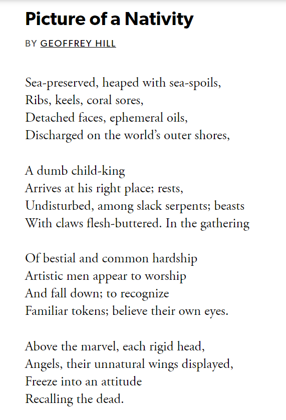 aboredlittleboy's tweet photo. when have you ever seen the nativity described in terms of, among other things, the *aquatic*? insane genius poem https://t.co/t5PGSO3T5r