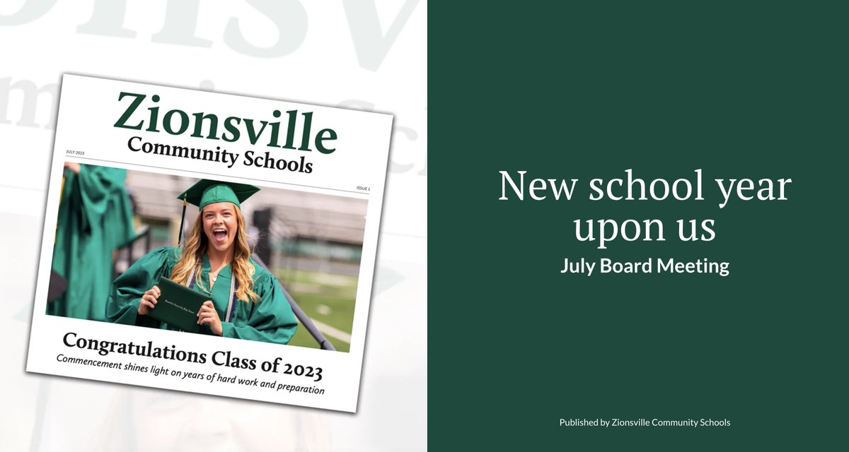 The 2023-2024 school year begins in about a month, and preparation activities for the new school year were highlighted in the July school board meeting. Read more inside this month's board report (digital school start guide included).

Story link:
zcsstrong.org/July2023-Board…